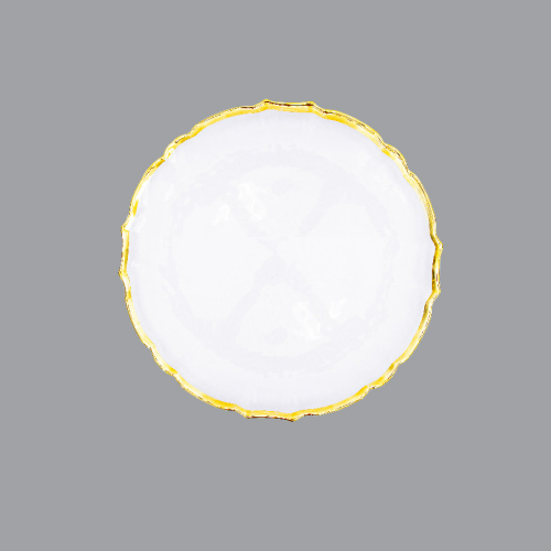 PLATO BASE AHUMADO BORDE DORADO